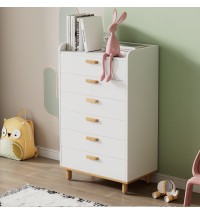Modern Simple Style White Modern Six-Drawer Chest for Bedroom, Kid's Room, Living Room, Nursery Room