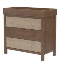 3-Drawer Changer Dresser with Removable Changing Tray in Brown