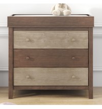 3-Drawer Changer Dresser with Removable Changing Tray in Brown