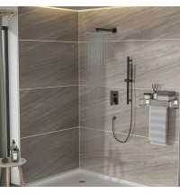 Shower System with Adjustable Slide Bar,10 Inch Wall Mounted Square Shower System with Rough-in Valve, Oil Rubber Bronze