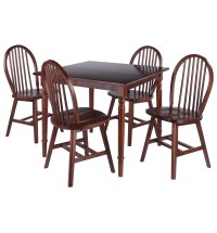 Mornay 5-Pc Dining Table with Windsor Chairs; Walnut
