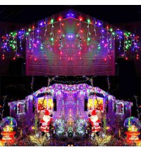 13FT 96LED Icicle String Light w/19 Drops Indoor/Outdoor Xmas Light Party Decor