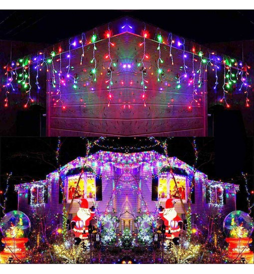 13FT 96LED Icicle String Light w/19 Drops Indoor/Outdoor Xmas Light Party Decor