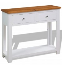Console Table 32.7"x11.8"x28.7"Solid Oak Wood