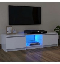 TV Cabinet with LED Lights White 47.2"x11.8"x14"