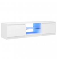 TV Cabinet with LED Lights White 55.1"x15.7"x14"