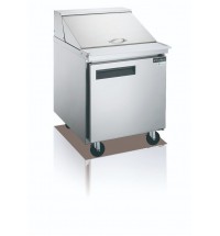 Dukers DSP29-8-S1 Commercial Single Door Refrigerated Sandwich Salad Food Prep Table in Stainless Steel