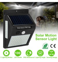 Solar Wall Light Outdoor 100 LEDs PIR Motion Sensor Lamps IP65 Waterproof Lighting