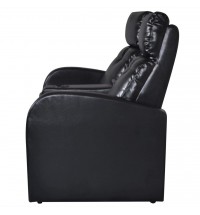2-Seater Home Theater Recliner Sofa Black Faux Leather