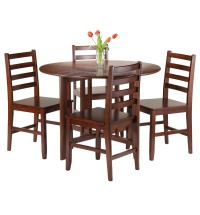 Alamo 5-Pc Round Drop Leaf Table with 4 Hamilton Ladder Back