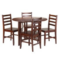 Alamo 5-Pc Round Drop Leaf Table with 4 Hamilton Ladder Back