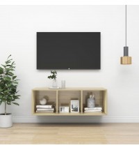 Wall-mounted TV Cabinet Sonoma Oak 14.6"x14.6"x42.1" Engineered Wood