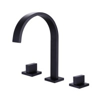 Matte Black 2-Handle 3 Holes Widespread Bathroom Sink Faucet Solid Brass RBF65020MB