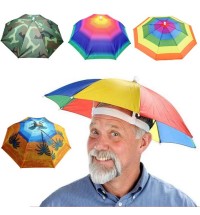 Portable Rain Hat Outdoor Folding Umbrella Fishing Sun Shade Anti-UV Camping Fishing Headwear Cap Beach Head Hat Accessory