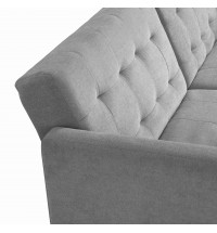 Sofa Bed Convertible Folding Light Grey Lounge Couch Loveseat Sleeper Sofa Armrests Living Room Bedroom Apartment Reading Room