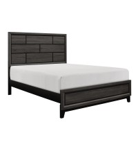 Modern Style Clean Line Design Gray Finish 1pc Eastern King Size Bed Contemporary Bedroom Furniture