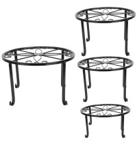 4Packs Iron Plotted Plant Stands Shelves Heavy Duty Round Flower Pot Holder Rack Home Yard Garden Patio D?cor