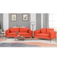 2 Piece Sofa Sets Modern Linen Fabric Upholstered Loveseat and 3 Seat Couch Set Furniture for Different Spaces; Living Room; Apartment(2+3 seat)