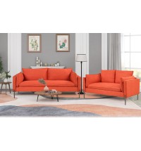 2 Piece Sofa Sets Modern Linen Fabric Upholstered Loveseat and 3 Seat Couch Set Furniture for Different Spaces; Living Room; Apartment(2+3 seat)