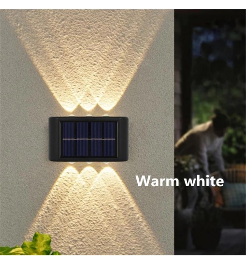 Waterproof Solar Wall Light - 6 LED Outdoor Decorative Lights for Courtyard; Street; Landscape; Garden