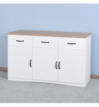 White Buffet Cabinet with Storage;  Kitchen Sideboard with 3 Doors and 3 Drawers;  Coffee Bar Cabinet;  Storage Cabinet Console Table for Living Room