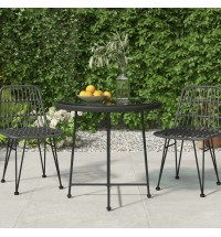 Dining Table Black ?31.5" Tempered Glass and Steel