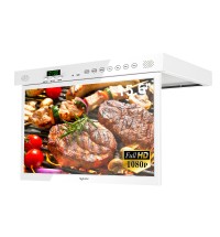 Sylvox 15.6" Kitchen TV Flap down Smart TV Android 11.0 Supports Timing Bluetooth WiFi Foldable Under Cabinet TV