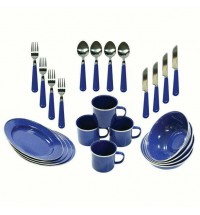 24 Piece Dinnerware Enamel Set