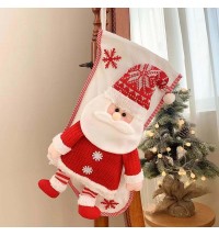 Christmas Stocking Socks Decorations for Home Christmas Ornaments Xmas Santa Claus New Christmas Gifts for New Year Gift Bag