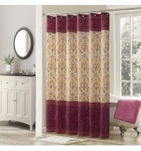 Muwago Luxury Royal Scroll Style Shower Curtain Colorful Waterproof Mildew Proofing Fabric Bathing Cover Aethetic Bathroom Decor