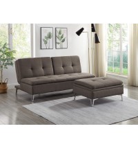 Attractive Style Chocolate Color 1pc Sofa Bed Fabric Upholstered Plush Seating Modern Living Room Furniture