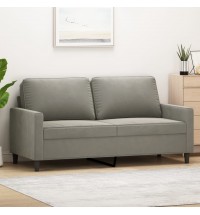 2-Seater Sofa Light Gray 55.1" Velvet