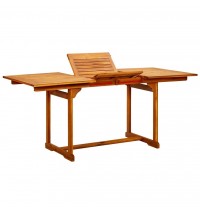 Garden Dining Table (47.2"-66.9")x31.5"x29.5" Solid Acacia Wood