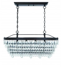 4-Light Oil Rubbed Bronze Chandelier with Crystal Accent