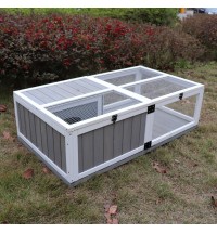 Tortoise Habitat Wooden Tortoise House w/Removable Waterproof Tray Indoor Turtle Enclosure for Small Animals Outdoor Wooden Reptile Cage