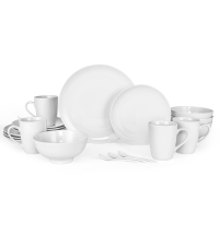 Miibox White Dinnerware Set, 20-Piece Service For 4, with Dinner Plates, Salad Plate, Bowls, Mugs and Teaspoons, Porcelain Durable for Christmas, Halloween, Wedding, Banquet