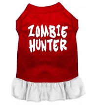 Zombie Hunter Screen Print Dress Red with White XXL