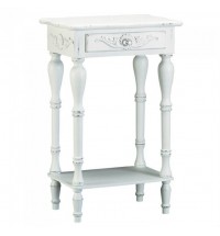 Carved White Side Table