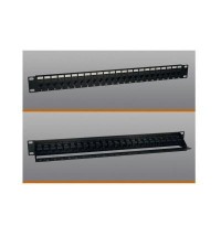 24-port cat5e cat5 feedthrough patch panel rackmount 1urm rj45 ethernet taa